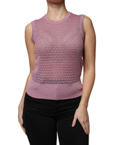 Dolce & Gabbana Pink Mesh See Through Sleeveless Tank Top -   -  Dolce & Gabbana.